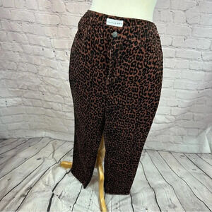 women's LOFT corduroy animal print pants size 12